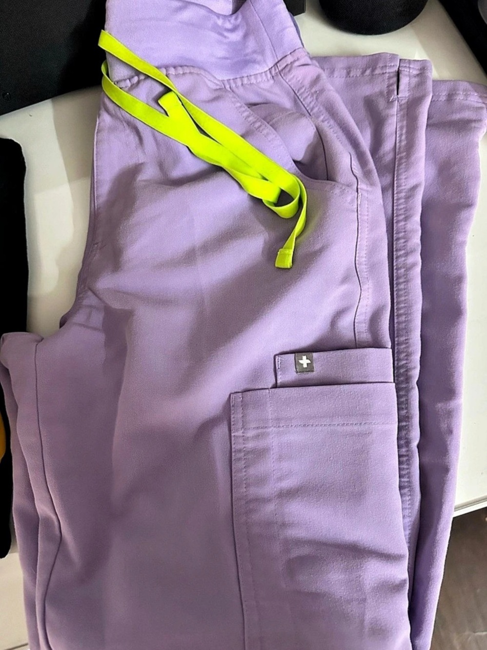 FIGS Scrub Pants Lilac Purple with Neon ties Limited Rare XS/T